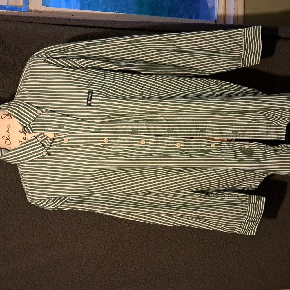 RALPH LAUREN/ CHAPS STRIPED BUTTON DOWN SHIRT